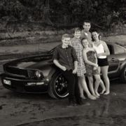 Family portrait with Mustang - Auckland