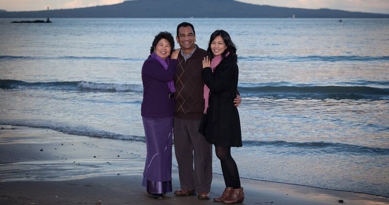 Family Portrait at Castor Bay beach