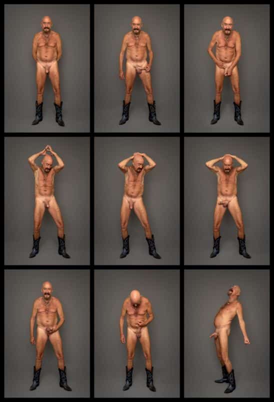 Nude man playing with himself